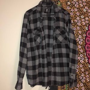 Grey and black flannel